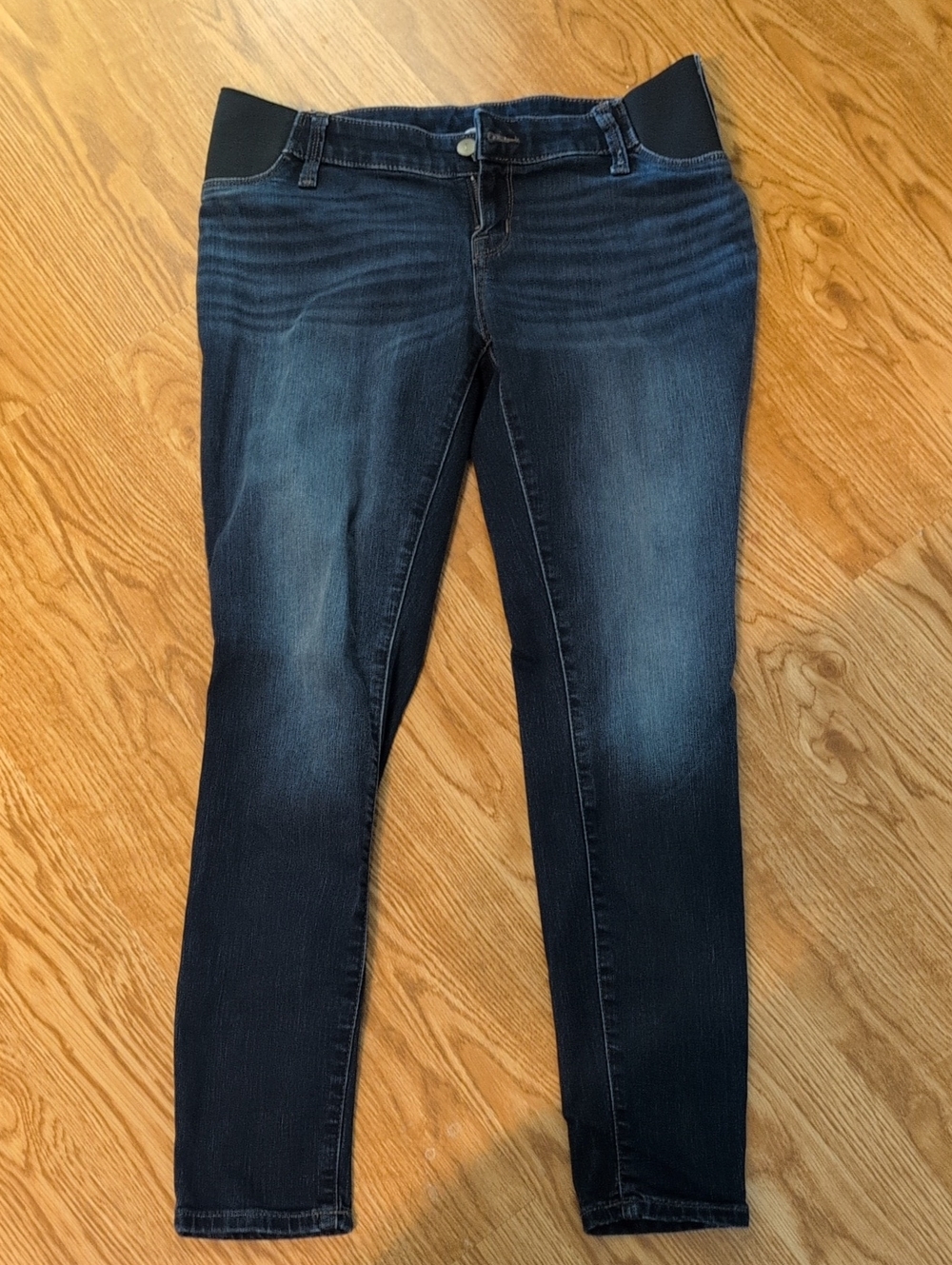 Ingrid & Isabel Maternity Dark Blue Stretch Jeggings w Side Support Panels Sz 8